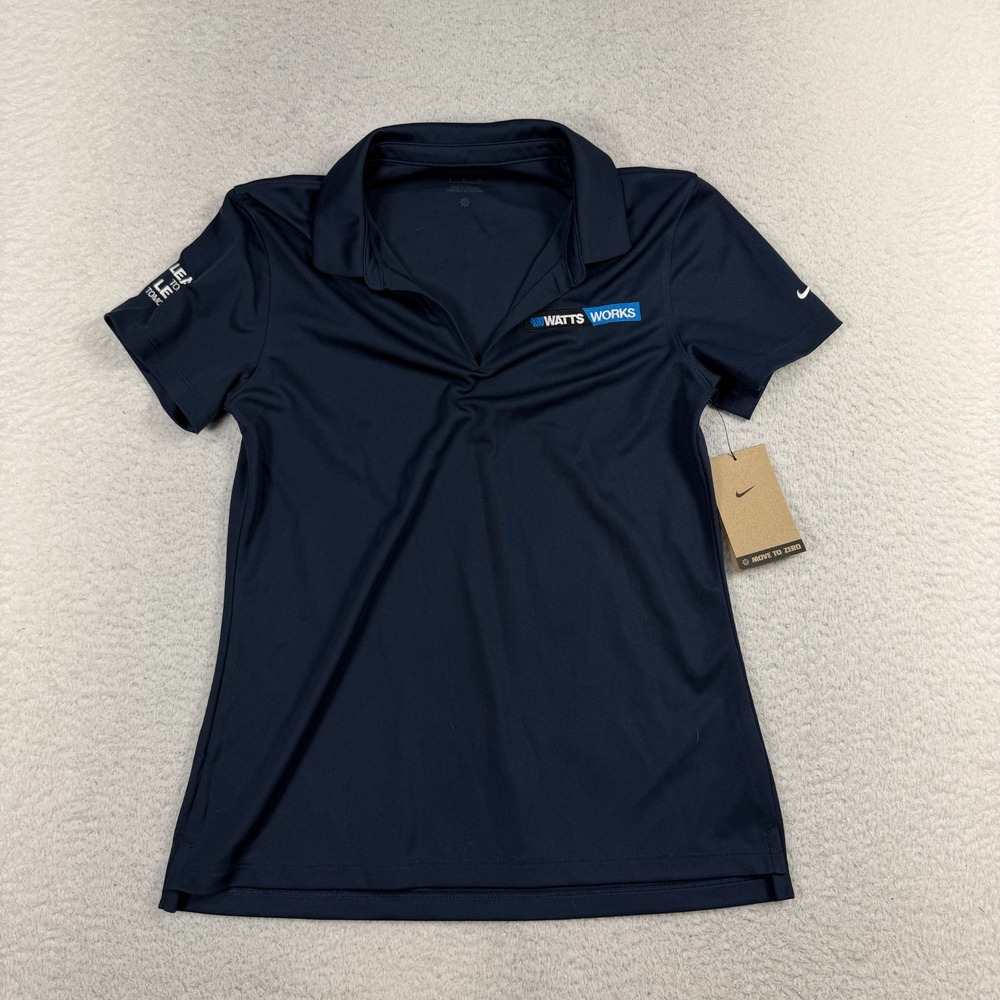 Nike Dri Fit Golf Polo Shirt Womens S Navy Watts Works Branded FV5510-451 NWT